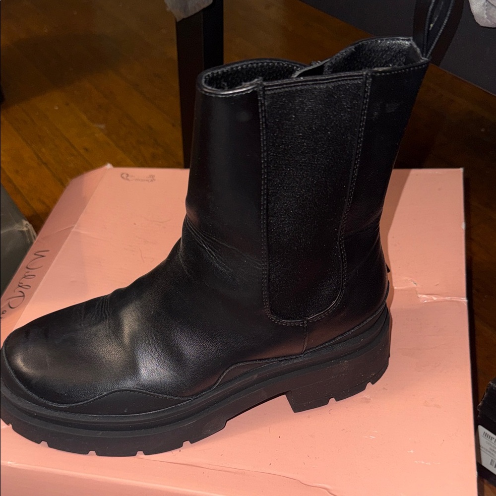 Black Leather Ankle Boots